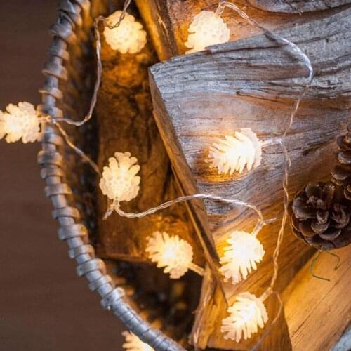 Christmas Pine Cones LED String Lights Battery Operated Fairy Lights Indoor Outdoor Decoration for Home Party Wedding Garden