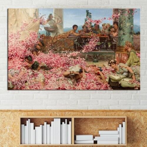 The Roses of Heliogabalus Classical Art Famous Oil Painting Portrait Poster Prints on Canvas Wall Decor