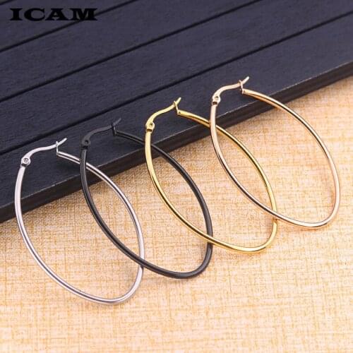 ICAM Jewelry Hoop Earring For Women Brincos Gold Color Geometric Earrings Steampunk Style Statement Party Jewelry