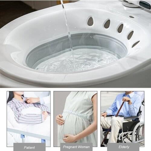 Sitz Bath for Toilet Collapsible Foldable Bath Folding Sitz Reusable Toilet Hip Basin for Patient Elderly Postpartum Pregnant