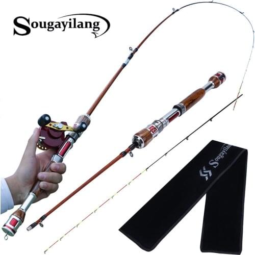 Sougayilang 1.2m Saltwater 2 Sections Carbon Fiber Fishing Rod Raft Rod Boat Fishing Rod Fishing Tackle Casting Rod Pole Pesca