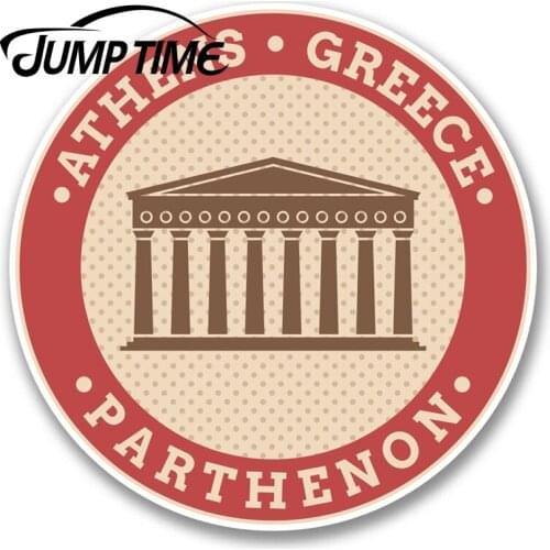 Jump Time for Athens Greece Parthenon Vinyl Sticker Travel Luggage Tag Plane Decal Rear Windshield Waterproof Car Accessories