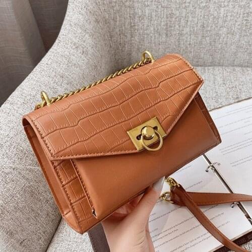 Vintage Chains Crossbody Bags for Women Leather Handbag Bolsa Feminina High Quality Shoulder Bag Female Sac A Main Women Bag New