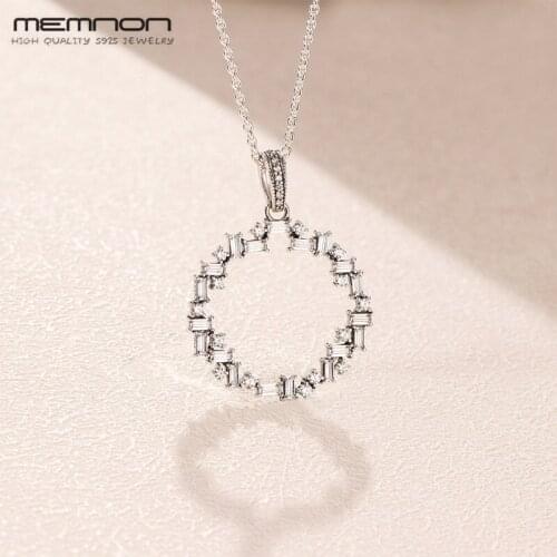 Memnon Winter New 100% Real 925 Sterling Silver necklace Diamond of Shining Pendant Necklaces For Women Original Jewelry Making