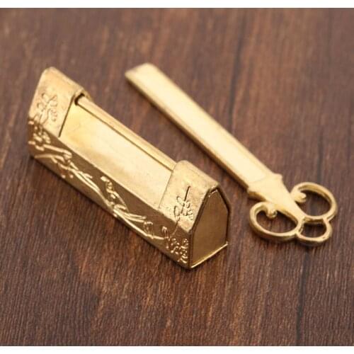 1pc 42*10*18mm Old Lock Retro Padlock Jewelry Wooden Box Padlock Lock for Suitcase Drawer Cabinet