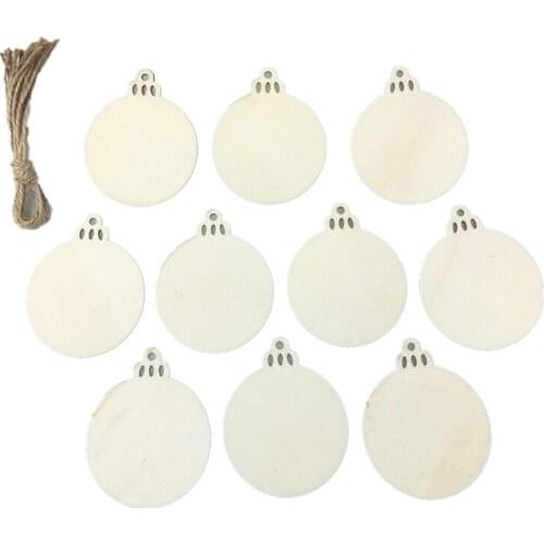 10Pcs Wooden Slices DIY Crafts Creative Decorative DIY Christmas Wood Cutouts Wooden Pieces For Home Christmas Tree Pendant