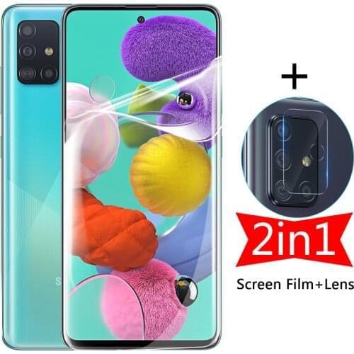 2 in 1 Camera Lens Protective Glass For Samsung Galaxy a51 a71 a 51 71 a515F a715F sm-a515F sm-715F Screen Protector Tremp Film