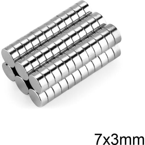 20~1000pcs 7*3 mm Neodymium magnet disc 7x3mm N35 NdFeB Dia 7x3 Strong Small Magnetic Magnets For Craft 7mm x 3 mm strong magnet