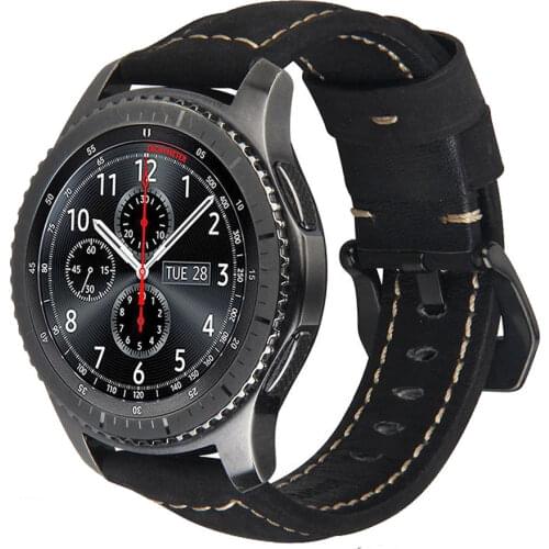 22mm Genuine Leather watchstrap for Samsung Gear S3 Frontier Classic strap for huawei gt for Amazfit Stratos 2 2S bracelet bands