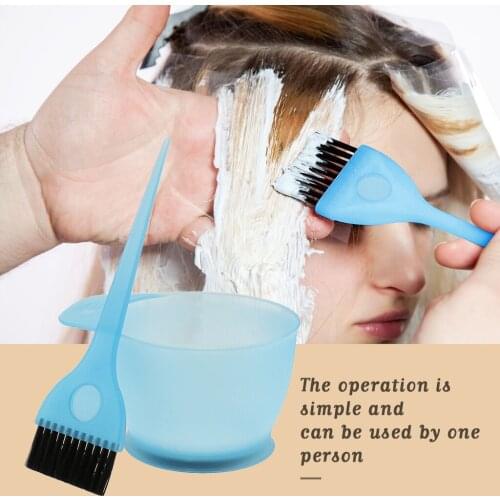 3 Sets Salon Hair Color Dye Bowl Brush Set Hairdressing Tint Bleach Tools