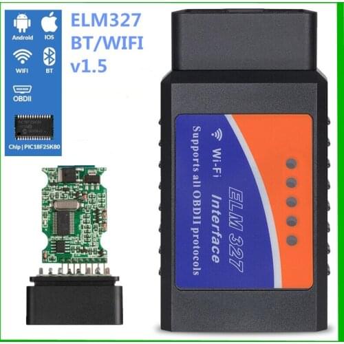 MINI ELM327 V1.5 OBD2 Scanner PIC18F25K80 Bluetooth/wifi ELM327 Car Diagnostic Tool for Android IOS PK Vgate icar 2 OBDII Reader