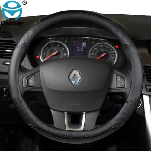 For Renault Kangoo Car Steering Wheel Cover Breathable Microfiber Leather + Carbon Fiber Fashion Auto Accessories