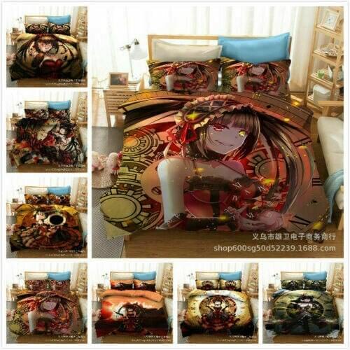 DATE A LIVE Tokisaki Kurumi Home Textile Pillow Case 3D Bed Linen Duvet Covers Comforter Bedding Sets Bed Set Home Decor