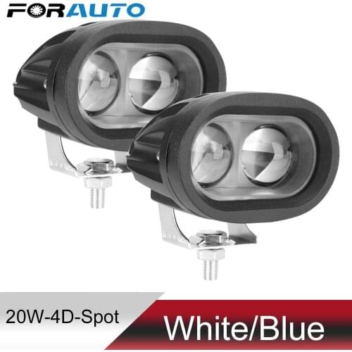 For Car Truck Motorbike 20W Car Fog Lamp Universal 4D len LED Work Light Spotlight 2000Lm Motorcycle Headlights Lamp