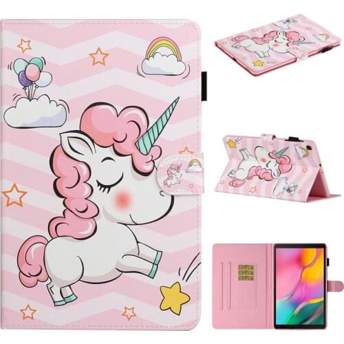 For Samsung Galaxy Tab A 10 1 2019 SM-T510 SM-T515 Case Cute Kawaill Unicorn Cat Painted Tablet Cover for Samsung Tab A10 1 Case