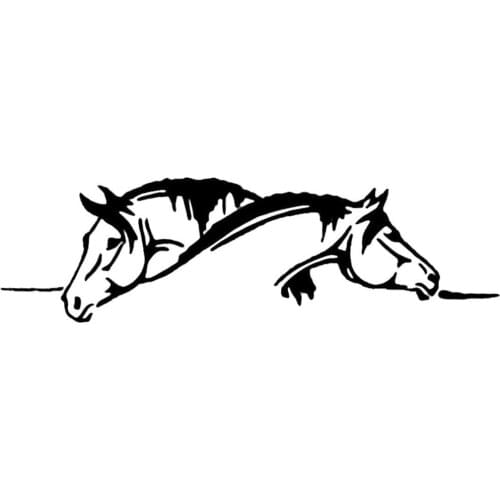 Creative Two Horses Graphical Funny Animal Reflective PET Car Sticker Decal Fashion Car Stickers