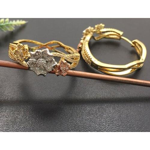 Lanyika Fashion Jewelry Stylish Rounded Ear Loops Micro Plated Zircon Wedding Party Earrings Luxury Bridal Daily Best Gift