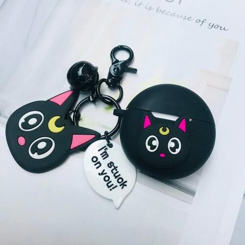 PRO 6 TWS case Cute Cat Cartoon Keychain Cover PRO 6 Bluetooth Earbuds Case Silicone