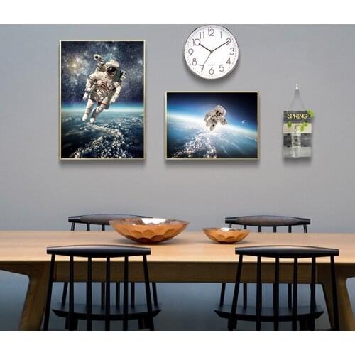 Milky Way Planet Surface Nebula Landscape Astronaut and Space HD Canvas Painting Poster Decorative Painting Wall Background Art