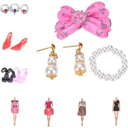 Many Styles Of Fashion Doll Clothes Dress Leisure Fashion Skirt Party Gown Shoes Jewellery For Barbie Doll Girl Best Gift
