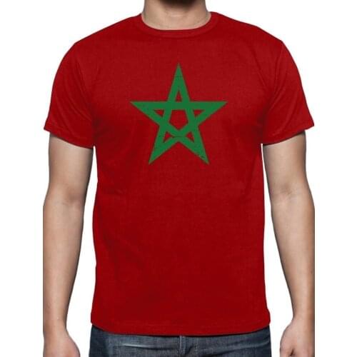 Men T Shirt 2019 Fashion Printed T-Shirt Pure Cotton Men Morocco Flag Vintage Style Retro Moroccan T-Shirt Gift Idea T Shirt