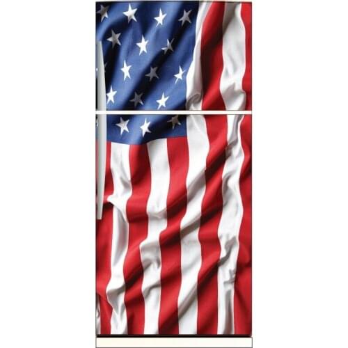 Fridge Sticker USA Flag Refrigerator Dishwasher Door Cover Wall Decor Wallpaper Stickers Kitchen House Decoration