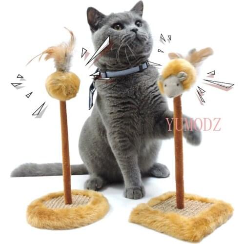 New sisal cat scratch board grinding claw toy funny cat table pet toy cat toy spring funny cat mouse cat-related products plush
