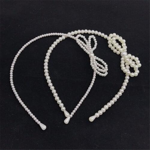 New Girls Cute Pearl Headband Bowknot pearl Headbands Children Sweet Lovely Hair Band Birthday Party Kids Hair Accessories Hot