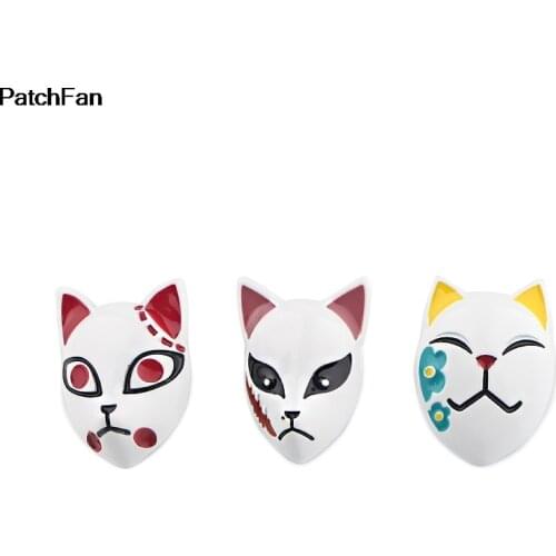 A3332 Patchfan Cosplay Cat Mask Badge Collect Cartoon Backpacks Bags Badges Button Brooch Pins