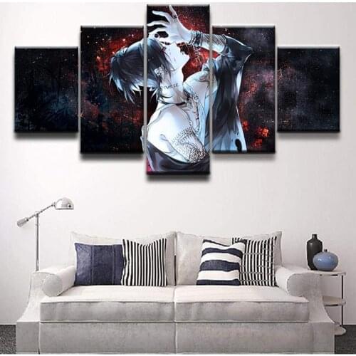 5 Piece Wall Art Canvas Prints Anime Manga Tattoo Man Figure Posters And Pictures Home Modern Bedroom Decoration Paintings