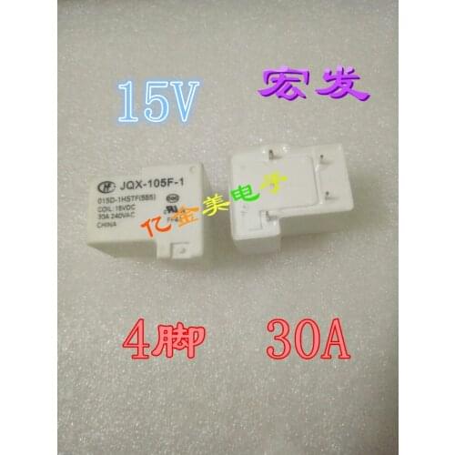 Relay JQX-105F-1-015D-1HSTF 15VDC A group of normally open 4-pin 30A240VAC