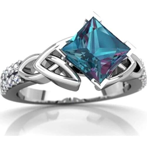 Luxury Women Ring Colorful Rainbow Stone Ring For Women Fashion Wedding Engagement Bands Girl Classic Jewelry Accessories