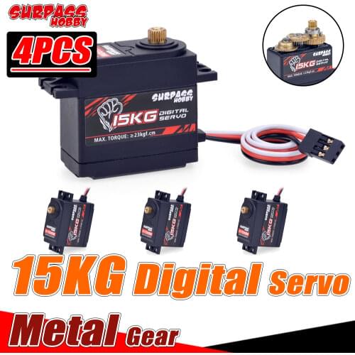 SURPASS HOBBY 4PCS 15KG Metal Gear Servo Digital Servos for 1/8 1/10 RC Car Helicopter Boat Plane Airplane Robot Traxxas Trx4