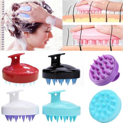 Handheld Silicone Scalp Shampoo Massage Brush Washing Shower Hair Comb Mini Head Meridian Slimming Massage Comb