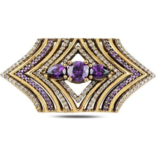 Silverlina Silver Zircon Stone Authentic Brooch