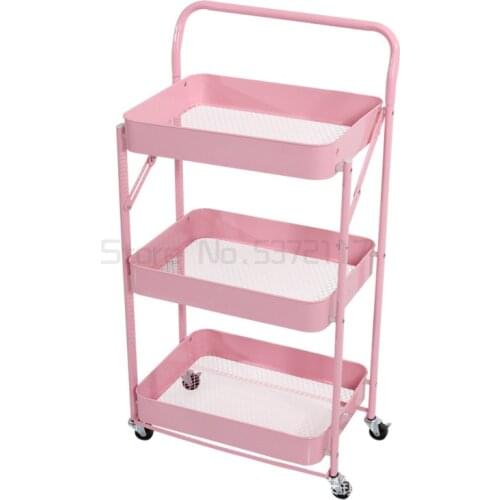 Trolley rack kitchen floor to floor bedroom living room multi-layer belt wheel movable baby goods storage rack