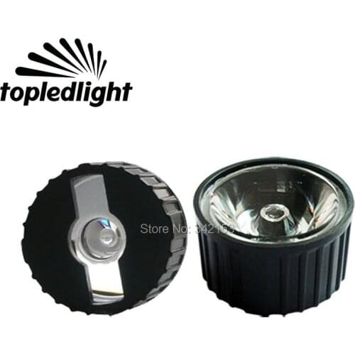 Topledlight 100PCS Black 15 Degree LED LENS Reflector Collimator 20mm For 1W 3W 5W High Power LED Lamp Light
