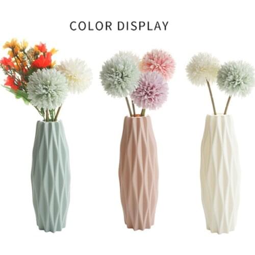 Flower Vase White Imitation Ceramic Flower Pot Decoration Home Plastic Vase Home Decor