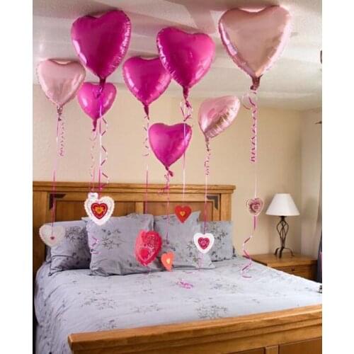 24 inch heart shape colorful foil mylar helium Balloons for Birthday Party wedding Decoration