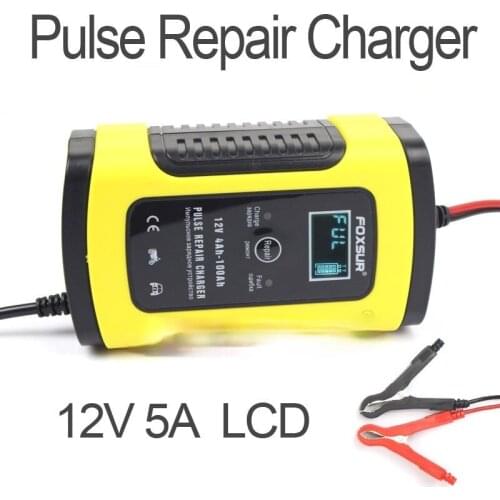 1pc 12V 5A Motorcycle Car Pulse Repair Charger with LCD Display