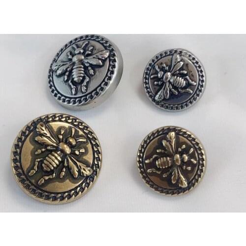 10pcs Fashion honeybee Metal Suit Buttons For Men Coat Pants Decorations Sewing Accessories High Quality Wholesale