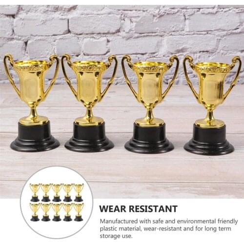 10pcs Plastic Reward Trophies Gold Award Trophy Cups School Rewarding Supplies