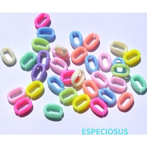 DIY Jewelry Making Accessories Oval Shape Acrylic Beads Multi Color Opening Ring Children Necklace Making Departments 100pcs