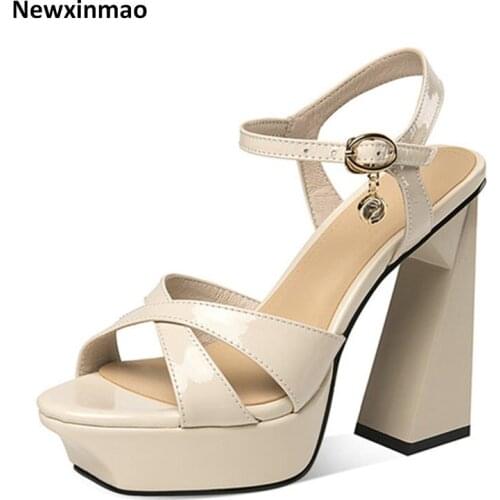 2021 New Women Fashion Sexy High Heel Women Sandals Genuine Leather Platform Women Shoes Ladies Summer Outdor Party Shoes