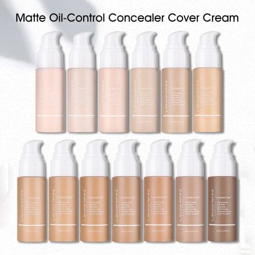 30ml Liquid Foundation Matte Oil-Control Concealer Primer Base Lighten Skin Face Make Up Palette Face Makeup Cosmetic 13 Colors