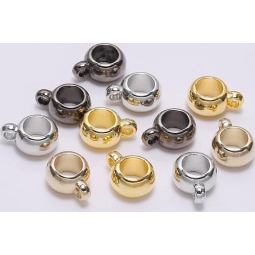 50Pcs Acrylic CCB Pendant Clasp Bail Clip Big Hole Charm Beads Connectors Pendants Clasp for DIY Jewelry Making Supplies