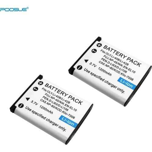 1200mAh Li-40B Battery Li 40B and charger for Olympus Li-42B NP-45 For Nikon EN-EL10 D-Li63 D-Li108 NP-80 KLIC-7006