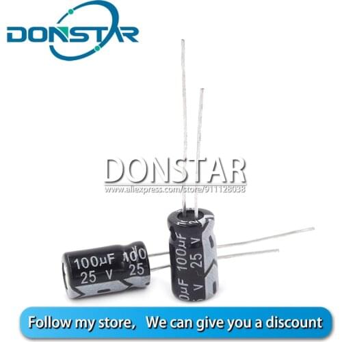 20PCS 25V 100UF 6*11MM Aluminium Electrolytic Capacitor 100UF 25V Electrolytic Capacitor