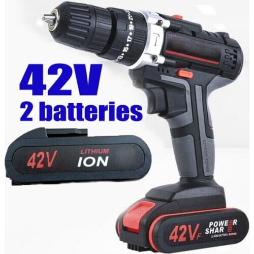 Cordless Hand Electric Drill 42V Home Multi-function Electric Screwdriver Rechargeable Lithium Electric Tool