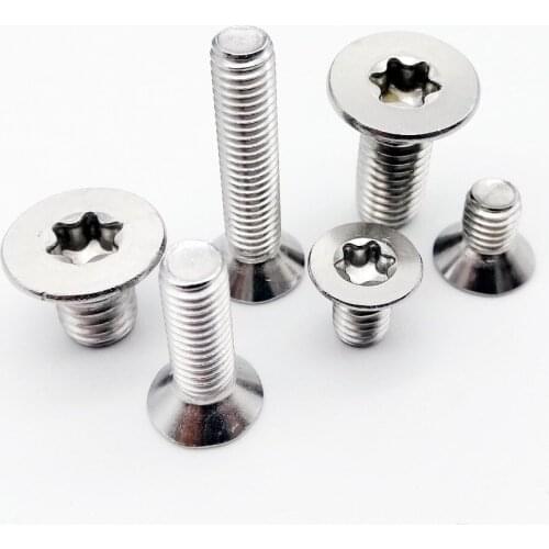 10/50pcs M1.6 M2 M2.5 M3 M4 M5 M6 M8 304 A2-70 stainless steel GB2673 Six-Lobe Torx Flat Countersunk Head Screw Six Lobe Bolt
